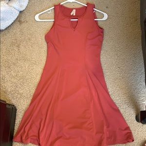 reddish/pink dress